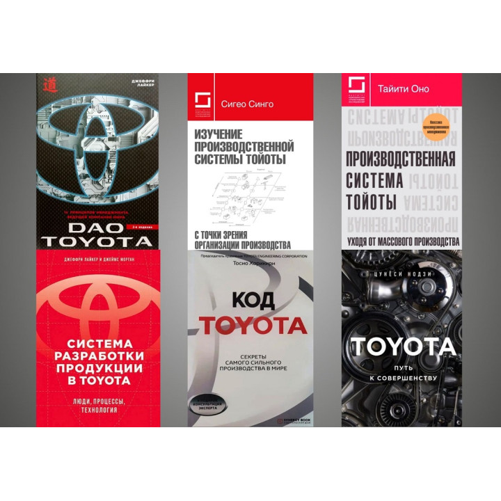 Дао Toyota+Вивчення виробничої системи Тойоти+Система розроблення продукції в Toyota+Виробнича система Тойоти+Код Toyota+Toyota (комплект із 6-ти книг)